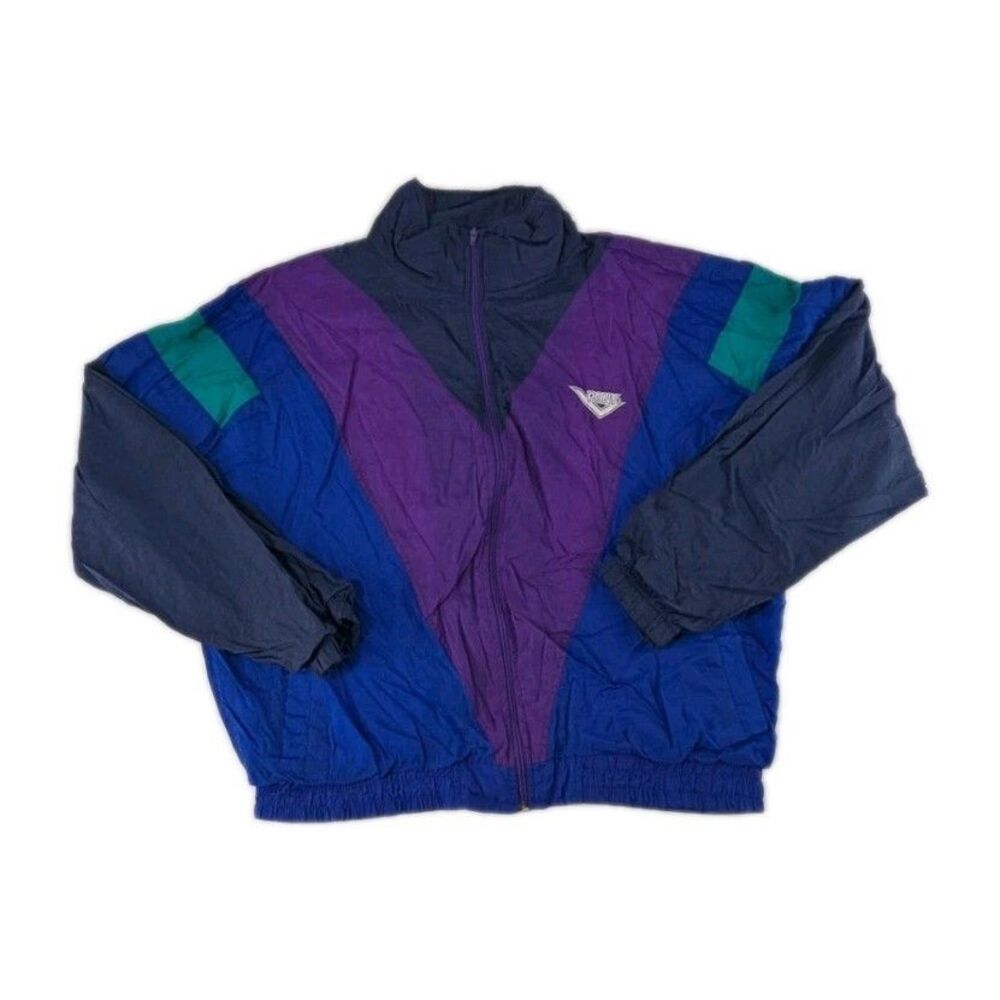 PONY Windbreaker Mens Purple Extra Large XL Vintage '90s Hooded Full Zip